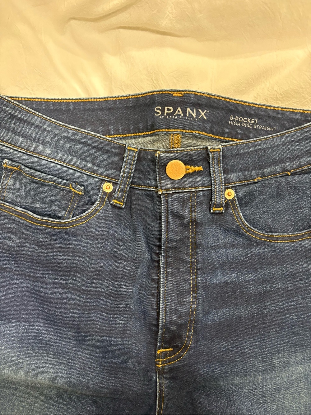 SPANX women’s Straight Jeans in Dark Blue